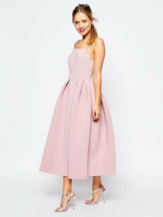 ASOS Dresses & Skirts - ASOS Dusty Rose Spaghetti Strap Midi Dress Size 6